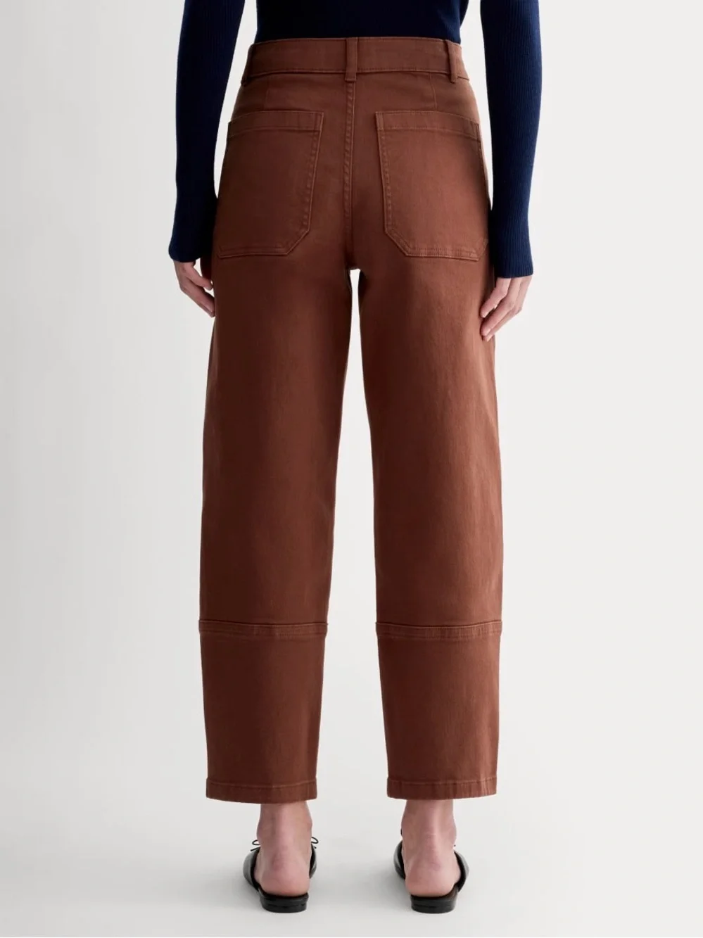Everlane The Utility Barrel Pant High Waist Cropped Rosewood Pink Brown Size 8